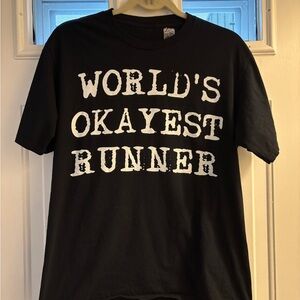 Black Graphic T-Shirt with Humorous Text